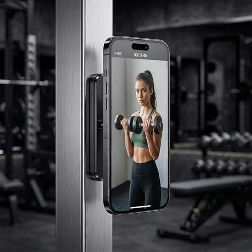 Image of REWOP Multipurpose Magnetic Mobile Phone Holder for Gym, Office, Kitchen for Influencers Accessories Compatible with All Smartphones (Magnetic)