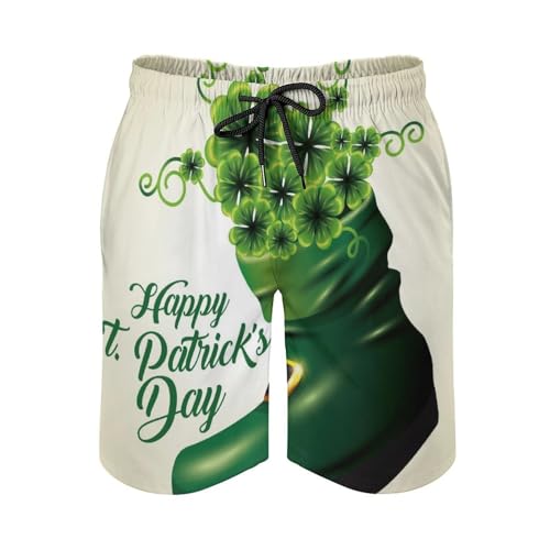 Shorts de bain homme vert trèfle séchage rapide taille S