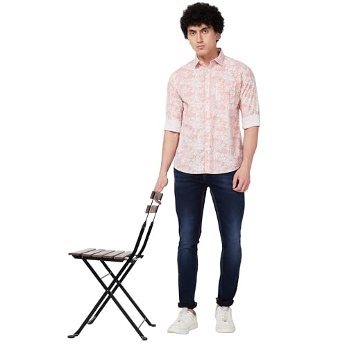 Image of Spykar Men's Regular Fit N /A Full Sleeve Printed Casual Shirts