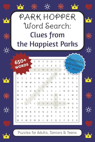 Park Hopper Word Search: Clues from the Happiest Parks: - Orlando Florida Fairytale Attractions Theme | 6x9
