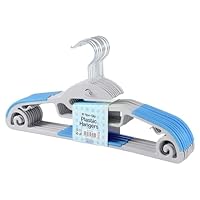 ALBERT AUSTIN Adult Coat Hangers - Plastic Hangers for Clothes Rail & Closet - Space Savers with Suit Pants Bar and Clips