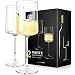 Weisweinglaser 2er Set, Kollea Handgeblasen Weisswein Glaser, Moderne & Elegante Quadratische weisswein Weingläser, Premium Kristallklares Stielglas, Geschenke für Damen, Herren, Hochzeit, Jubiläum