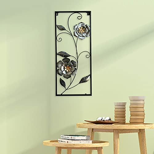 Hanizi Metal Flower Wall Decor Wall Sculpture Hanging Art Home Decoration, 28 X 12 Inches #TOP3