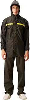 ZEEL Rain Coat for Men Waterproof for Bike Riders with Adjustable Hood along with Reflective back, Waterproof Rainwear Sui... Price In India
