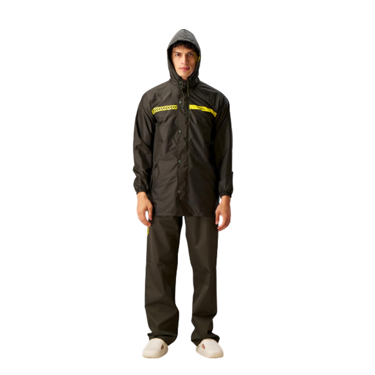 ZEEL Rain Coat for Men Waterproof for Bike Riders with Adjustable Hood along with Reflective back, Waterproof Rainwear Suit with Polyester Jacket and Pants, HERO-image-10