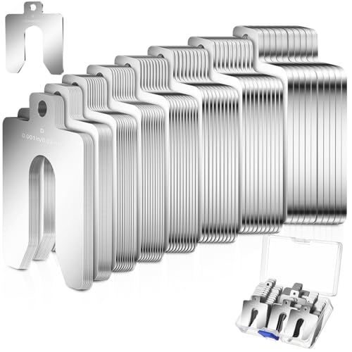 Shimeyao 80 Pcs Size D 5" X 5" Stainless Steel Slotted Shims Kit Composite