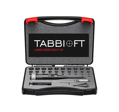 Laser Bore Sight Kit USB Professional Red or Green Laser Bore Sight with 32 Adapters Fit 0.17 to 12GA Cal, Multiple Caliber Bore Sight Kit for Powerful Hunting Rechargeable Bore Sight Tool (Red Laser)