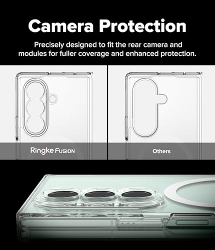 Image of Ringke PC Fusion Designed for Samsung Galaxy Z Fold 7 Case [Compatible with MagSafe] Slim Transparent Scratch Resistant Protective Cover with Shockproof Back Cover - Magnetic Clear