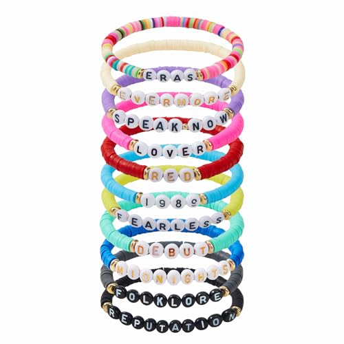 Image of American Trends Friendship Bracelets Colorful Clay Beaded Preppy Jewelry for Concerts Music Inspired Bracelets Cute Bead Bracelet for Fans
