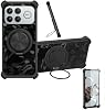 Funda Compatible para Poco F8 Ultra, Cubierta para Teléfono [con 1* Protector de Pantalla de Vidrio Templado] Funda Híbrida [Soporte de Anillo 360°, Magnética] CX-26-HEI 2