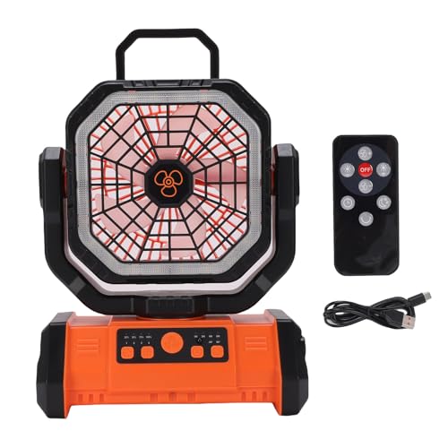 Ventilador de camping con batería de 20000 mAh y luz LED ajustable 7