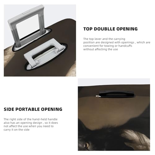 Black Goat In Gothic Suit Elastic Travel Luggage Covers Dustproof Scratch-Resistant Suitcase Protector Fit 22-24 Inch3