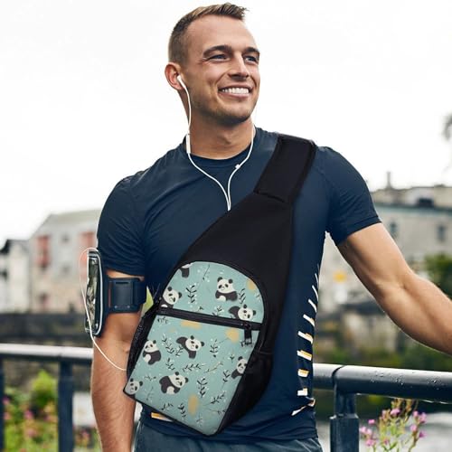Cute Pandas Sling Bag mochila ligera deportiva miniatura 3