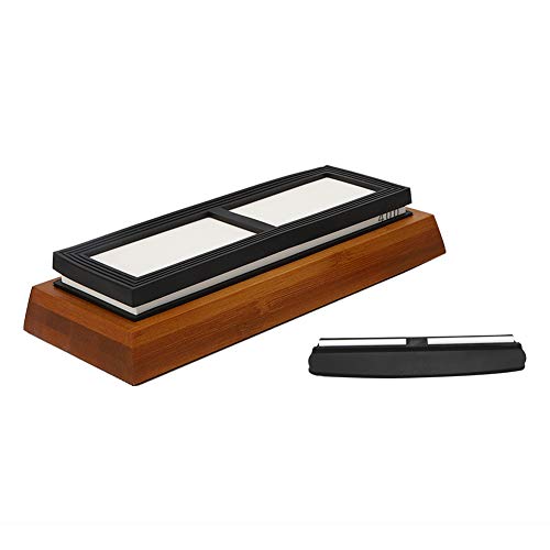 Sunicon 400 Actual Grit Premium Material Sharpening Stone,Non slip Rubber Base,Sharpening Stone Professional Kitchen Knife Sharpener Stone Kit Wet Stones Base