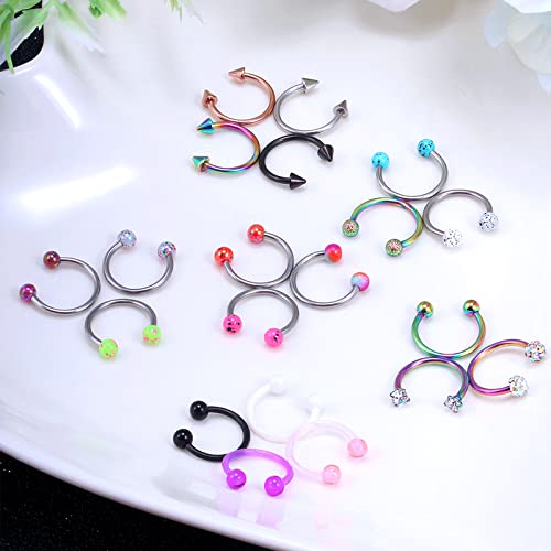 20G 18G 16G 14g Septum Rings Surgical Steel Horseshoe Nose Septum Rings Cartilage Helix Tragus Rook Daith Earring Hoop Lip Piercing Jewelry Retainer for Women Men3