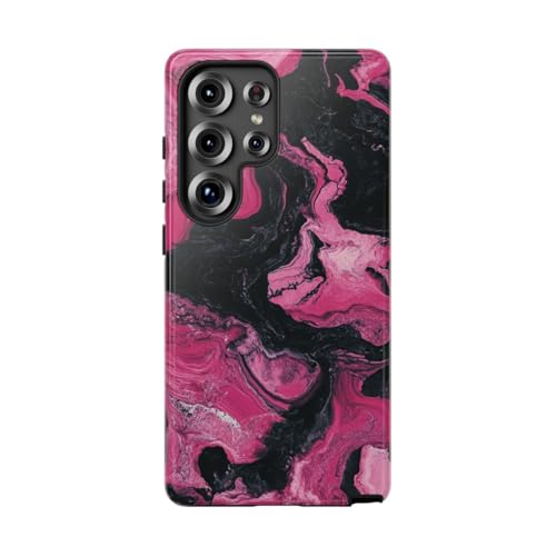Marbre rose et noir coque Samsung S25 Ultra rigide premium