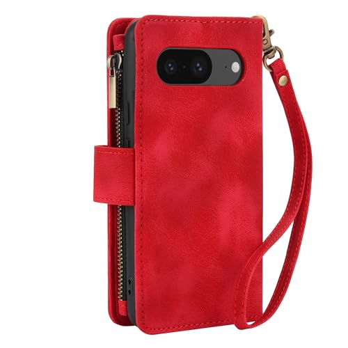 Étui portefeuille Google Pixel 8A Dteck en simili cuir avec fentes cartes