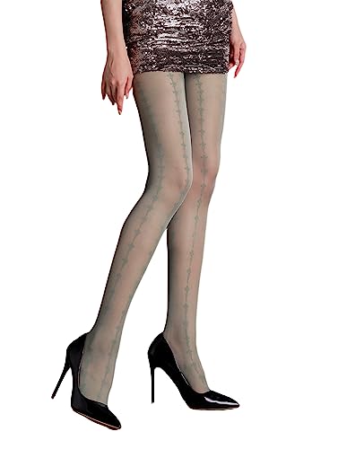 Image of Sahabowi Women Tights, Sheer High Waist Pantyhose, Vintage Control Top Stockings, Siwa6