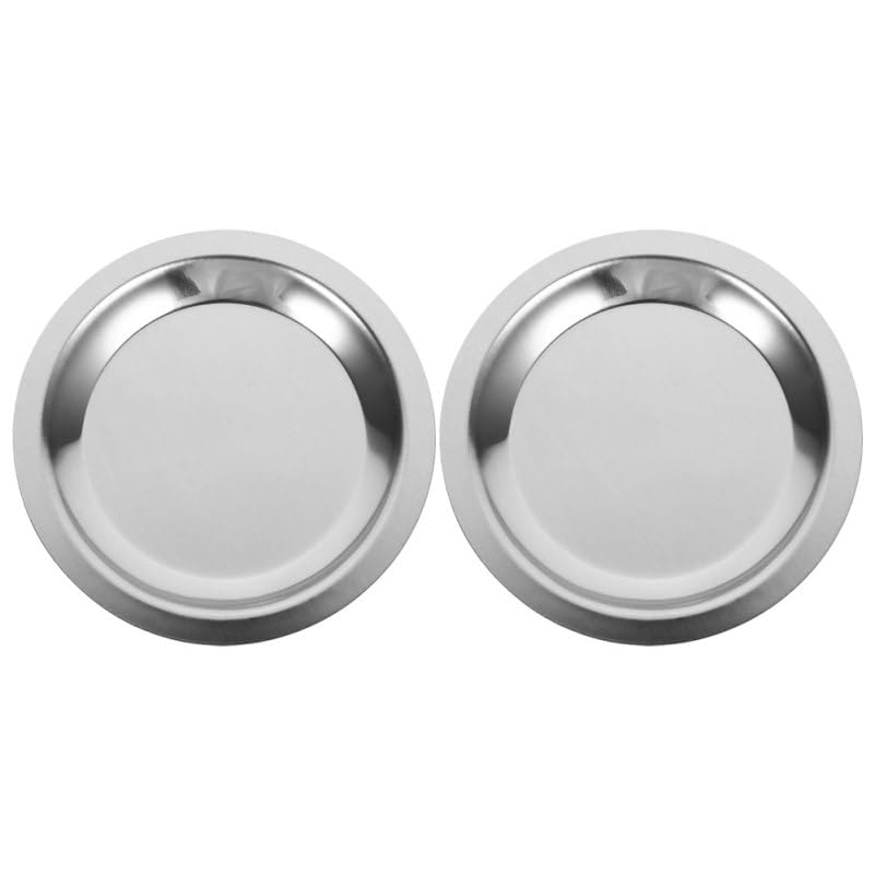 MAGICLULU 2 Pièces Dessous De Bouteille De Vin en Acier Inoxydable Coupelles Rondes ArgentéEs Design ÉLéGant Et AntidéRapant, ProtèGe Table Et Facile À...