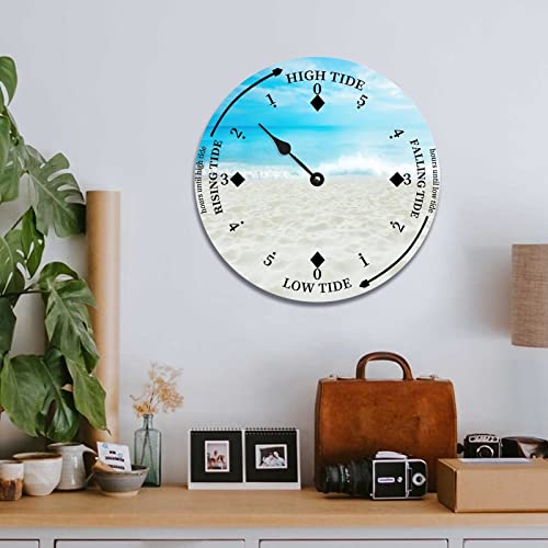 Ditooms Tide Clock Beach Theme East Coast Atlantic Ocean Time Tidal Clock High And Low Tide Wall Hanging Art Tide Movement Clock For Beach House Cottage 14X14 In #TOP5