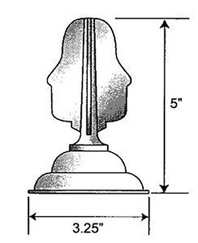 Image of KASTLITE Black Polycarbonate Finial | 5 inch Tall with a 3.25 inch Base | Decorative Finial for Lamp Post Fixtures | Colonial Style | Manufactured by Crown Plastics