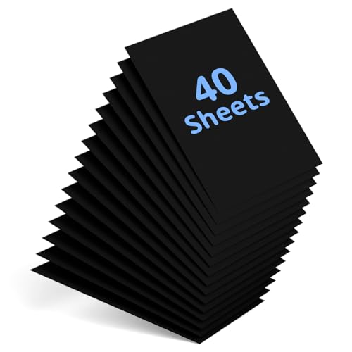 40 Sheets Black Cardstock 8.5 x 11 Premium Weight 200gsm