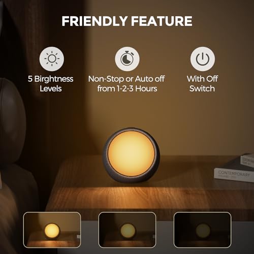Housbay White Noise Sound Machine with Night Light, Nature Sounds, Breathing Light, Round Screen Glow with Music, Auto-Off Timer, Sleep Noise Machine for Sleeping, Adults, Kids & Baby - Fabric - Image 6
