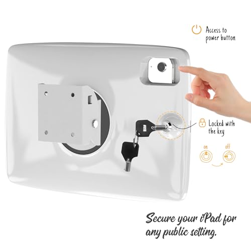 Image of Tablet Wall Mount Lockable Tiltable Anti Theft Security - Compatible with 10.9 inch iPad 10th, Pro 11 inch 1 2 3 4, Air 4 5, Air 11''(M2 /M3 /M4), iPad 11 inch(A16) - BSW102WA