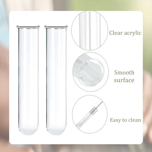 16 Pcs Clear Test Tubes for Plant Propagation 30ml Large Glass Test Tube Bottom Propagation Tubes Hydroponic Test Tube for Hydroponic Flowers Home Offce Desktop Decoration
