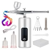 GGsimidale Airbrush Kit with Compressor, 36PSI Handheld Mini Air Brush Gun Set, Portable High Pressu