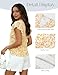 GRACE KARIN 2026 Boho Tops for Women Dressy Casual,Ruffle Sleeve Chiffon Blouses,V Neck Summer Fashion Clothes Yellow L