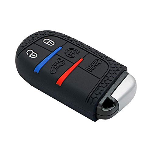 VOXEL Premium TPU Smart Key Cover for Jeep Compass – 5-Button Key Fob Shell Case Protector – Sleek Black & Gold Design, Ultimate Protection & Style.