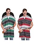 poncho messicano uomo I poncho sono disponibili in colore rosso/nero o verde/nero.