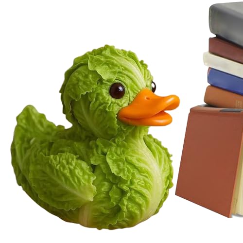Youngwier Petit Canard Légume - Figurines Drôles 3D De Canard Légume pour Bureau | Sculptures en Résine Pièces Centrales De Table pour Collectionneurs Adultes Cabinet Bibliothèque Étagère