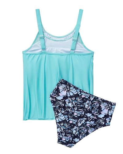 Image of SUUKSESS Women Tummy Control Tankini Bathing Suit Ruffle High Waisted Swimsuit