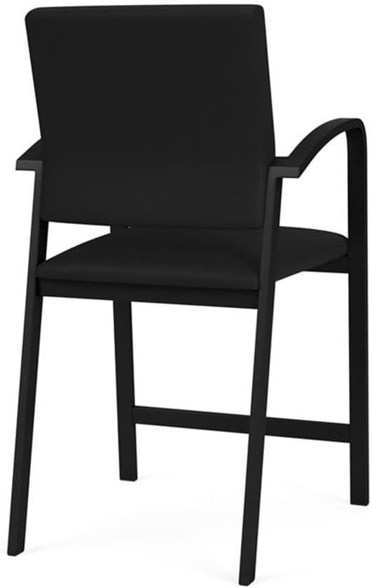 Newport Reception Waiting Room Healthcare 24.5" Hip Chair/Black Steel/Black