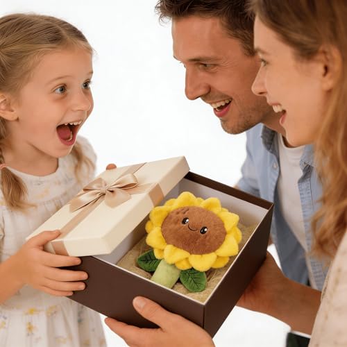 EPRHAY 35cm Kreative Sonnenblume Plüschtier Kuschelig Weiches Spielzeug Schöne Blume Stofftier Fülltier Spielzeug Geschenk Für Kinder
