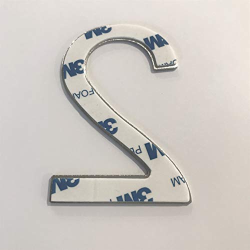 House Number - Heigth 3 Inch - Brushed Stainless Steel - Quality Stainless Steel 304 - Easy To Install With 3M - Sticker - Number 2 - Two #TOP4