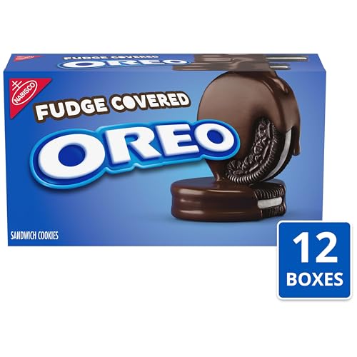 Image of OREO Fudge Covered Chocolate Sandwich Cookies, Original Flavor, 12-7.9 oz Boxes