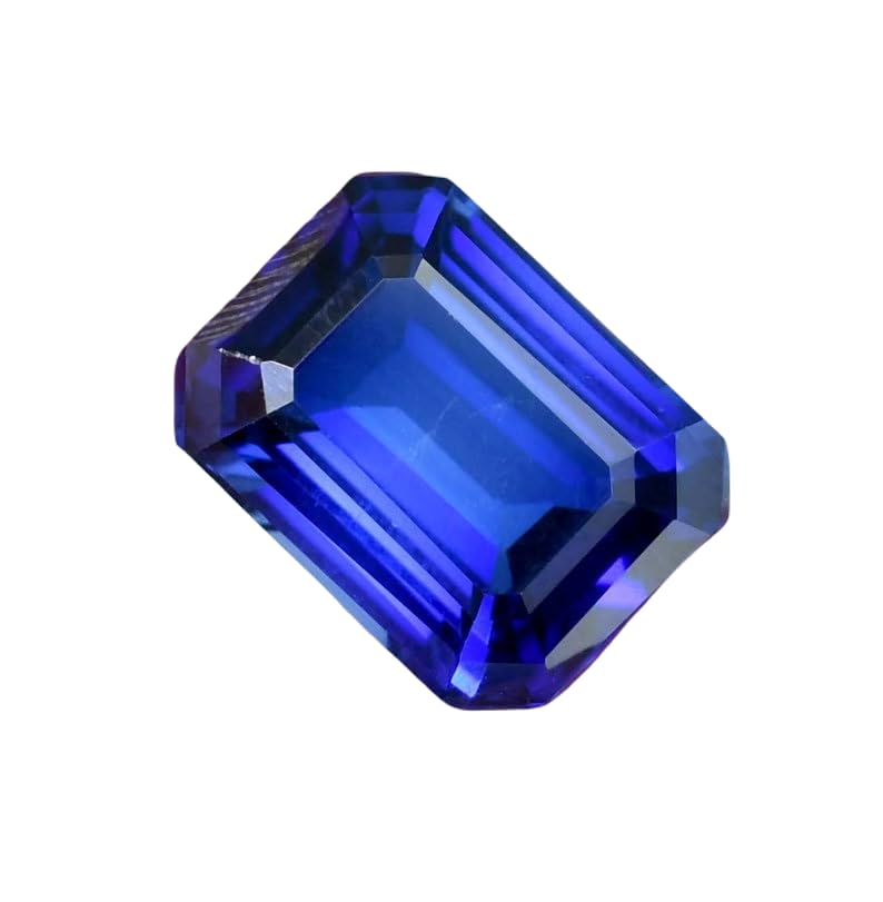 Saphir bleu naturel 10x12 mm taille émeraude pour haute joaillerie