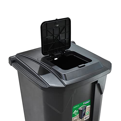 LIXEIRA 60LTS PRETA C/RODA PEDAL TAMPA CLICK