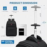 OIWAS Rolling Backpack for Laptop - Backpack with Wheels for Women Men, Travel Roller Backpacks, Business Wheeled Backpack
