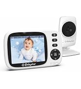 Vigilabebés Babystar con cámara, monitor de vídeo inalámbrico de 3,2 pulgadas, visión nocturna, monitoreo de temperatura...