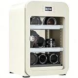Dehumidifying Dry Cabinet Box with Combination Lock,Digital Control Noiseless and Energy Saving,For Camera Lens,Electronic Equipment,Collectibles Storage,Temperature Humidity LED Screen White