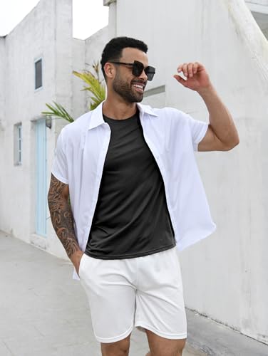 Boyzn Men's 5 Pack Cotton T-Shirts, Men's Short Sleeve Tees, Crewneck Cotton T-Shirts for Men Black/White/Grey/Green/Pink-5P-03-S - Image 2