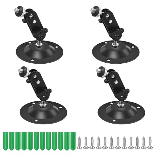 Supporto Telecamera4 Pezzi per Telecamere di Sicurezza Staffa Parete Telecamera Regolabile a 360 Gradi Generico di Montaggio per Videocamera di per Interno Esterno