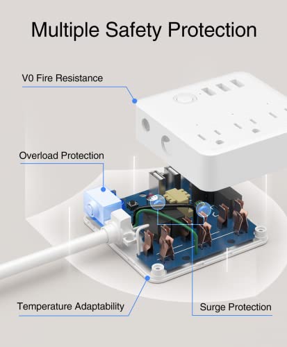 Ghome Smart Plug Power Strip, Wifi Surge Protector Work With Alexa Google Home, Smart Outlets With 3 Usb 3 Charging Port, Multi-Plug Extender For Home Office Cruise Travel And Christmas Light, 10A #TOP4
