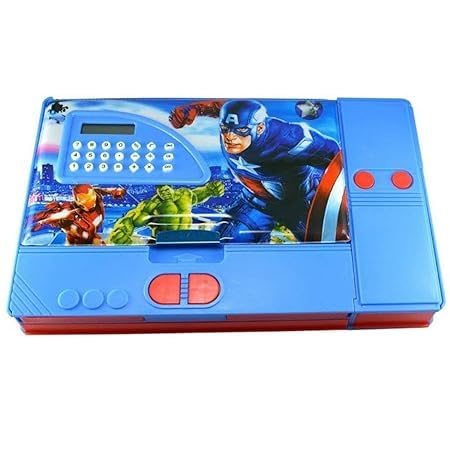 Multipurpose Calculator Big Size Jumbo Superhero Magnetic Dual Side Spacious Art Plastic Pencil Box for Kids[Multicolor] (B0CSZ5RBZH) Amazon Price History, Amazon Price Tracker