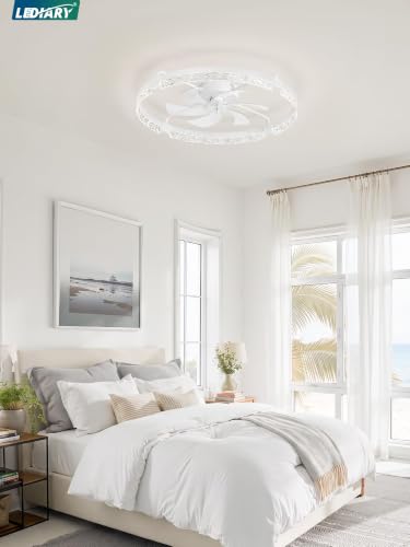 Image of LEDIARY 30 Inch Ceiling Fans with Lights White
