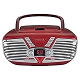Proscan PRCD211-RED Retro-Style Portable CD Boom Box with AM/FM Radio (Red)